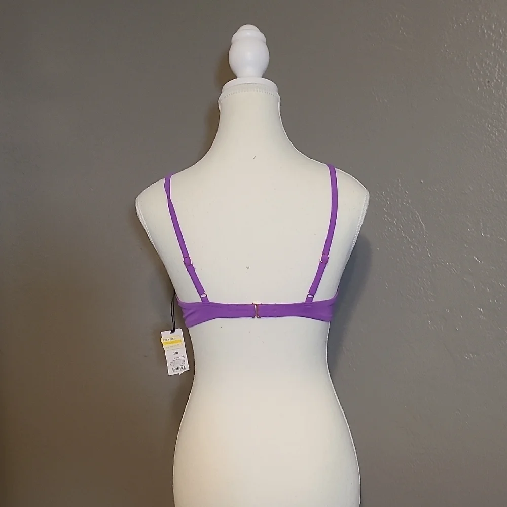Shade & Shore Purple Women's Bikini Top NWT Size 36B Adjustable Straps Underwire